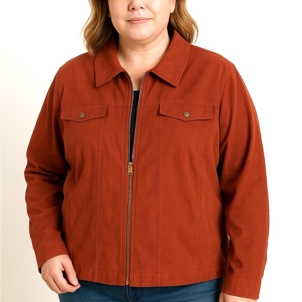 (B38) Vintage alfred dunner zip front Long-sleeve jacket, Size 16P, NWT
